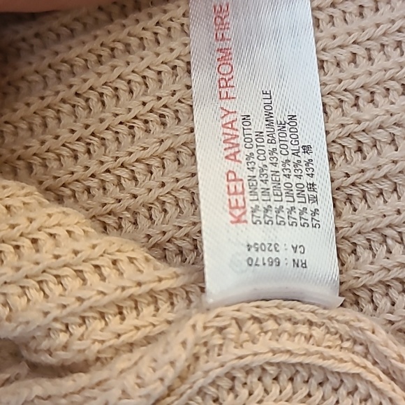 Free People Beach Picnic Sweater Mini Dress Oversized Size S Color: Natural - Picture 10 of 14